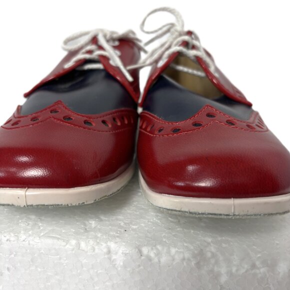 Brunswick Bowling 50’s Style Saddle Shoes Red Blue VTG - Picture 9 of 15
